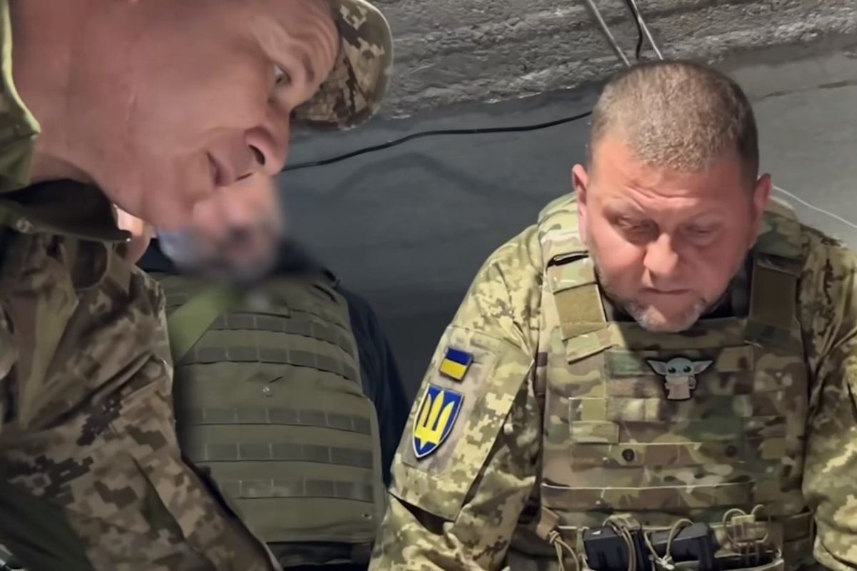 Валерий Залужный с шевроном в виде Грога Валерий Залужный с шевроном в виде Грога