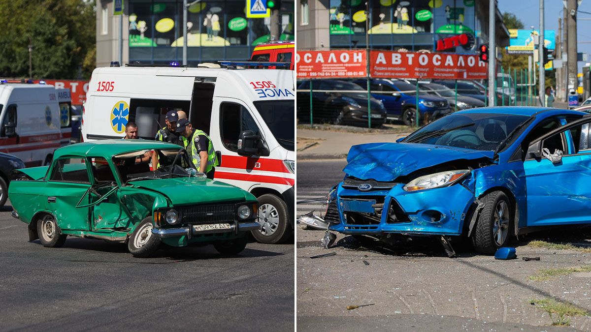 Пострадала женщина: в Днепре на Березинской столкнулись Ford и "Москвич"