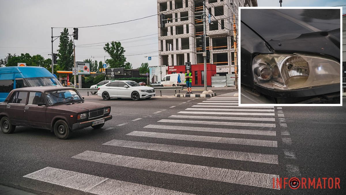 У Дніпрі на Слобожанському проспекті поблизу пішохідного переходу Chery збив чоловіка: людина в лікарні, рух ускладнено