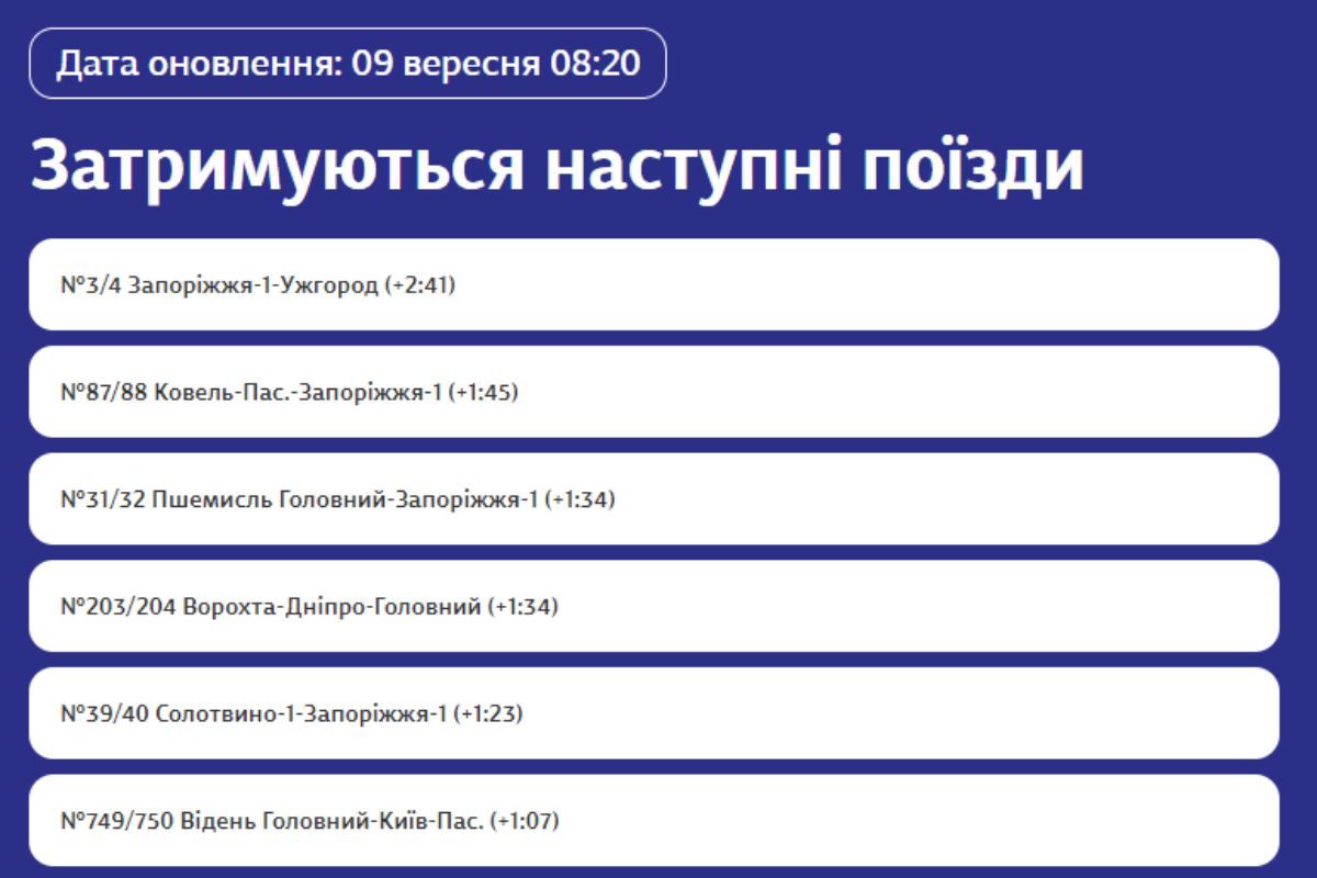 Поезда задерживаются в пути Поезда задерживаются в пути
