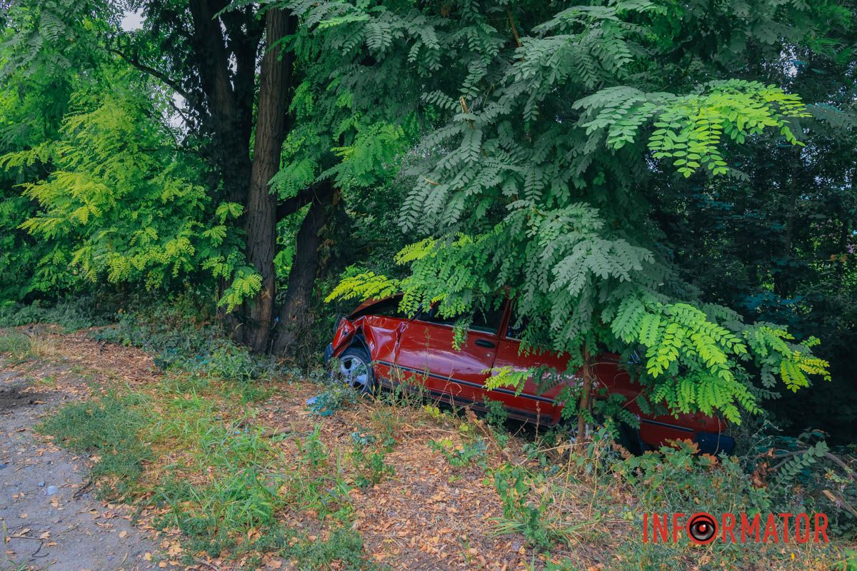 В Днепре на Кукурбы ВАЗ съехал в кювет: пострадал человек 5