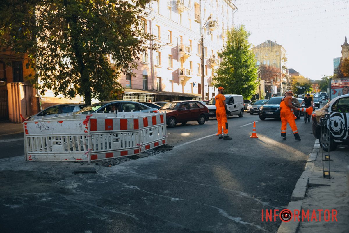 В Днепре из-за дорожных работ на Харьковском центре города застыл в пробках 7