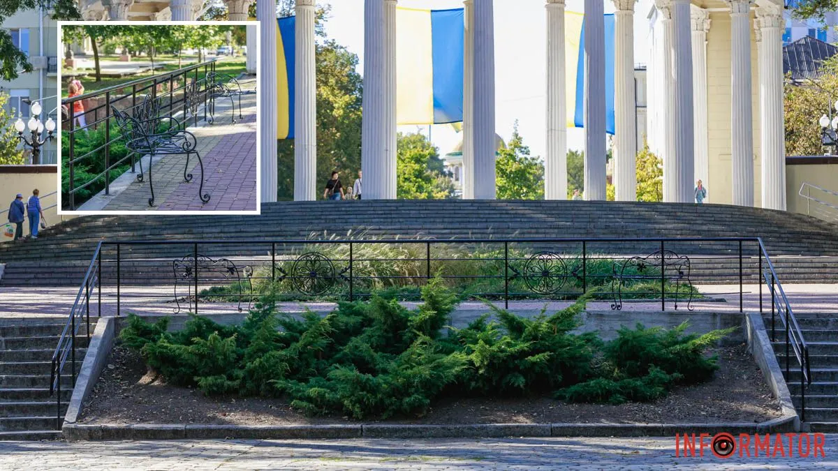 Нова фотозона та декор: у парку Шевченка у Дніпрі з'явилися ковані лавки