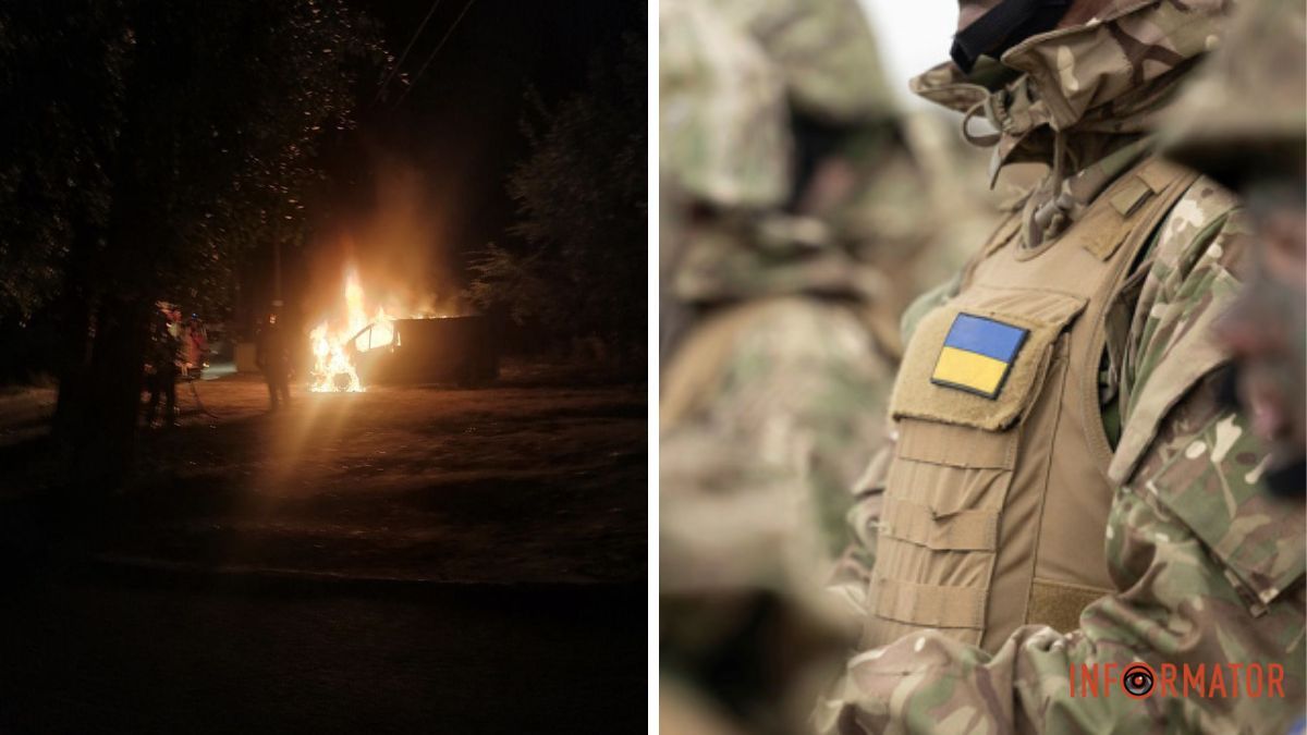 За авто еще висит долг: в Днепре на Академика Янгеля горел бус военных