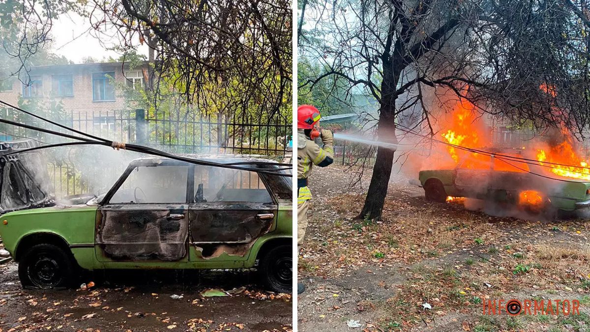 Охопило полум'ям всю автівку: у Кривому Розі загорівся припаркований ВАЗ