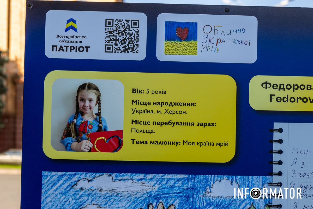 Малюнки створювали на різні теми Малюнки побачать за кордоном: у Дніпрі на площі Героїв Майдану відкрили виставку «Обличчя Української Мрії» 3