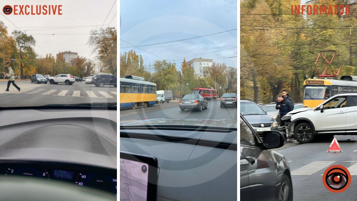 У Дніпрі на проспекті Хмельницького зіткнулися два Mitsubishi та Suzuki