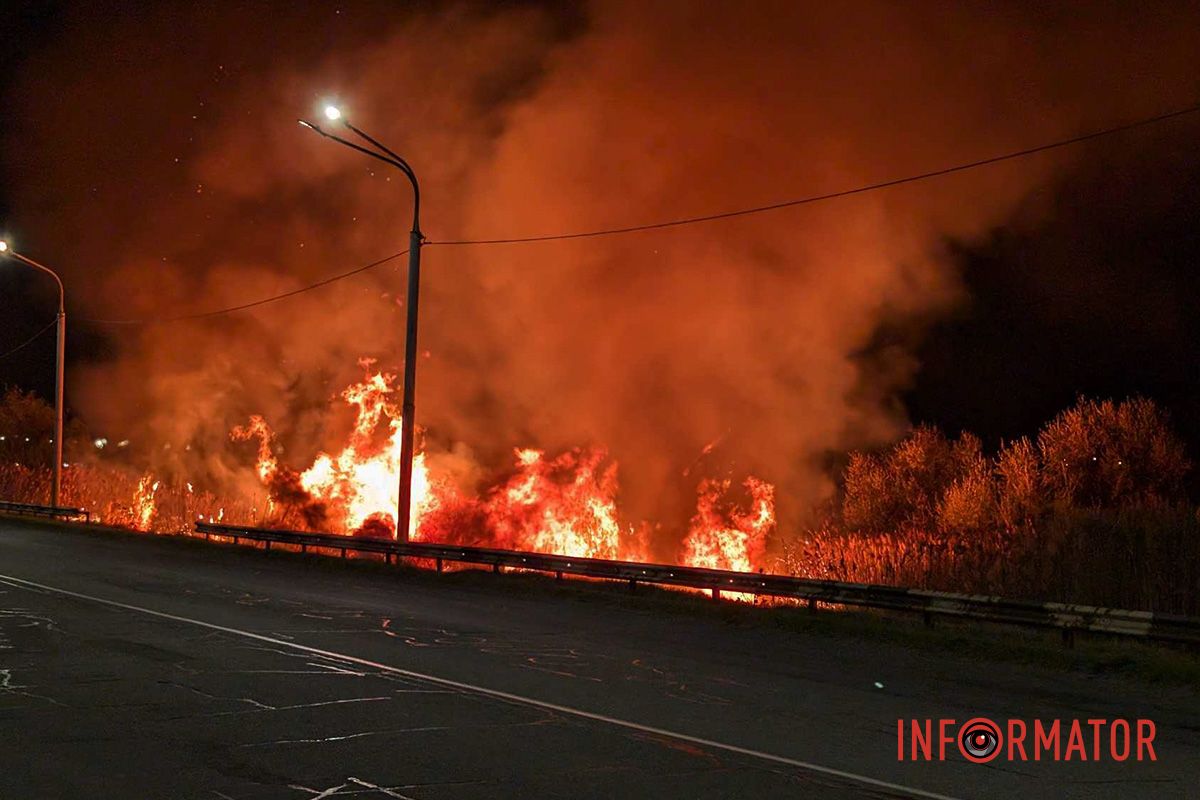 На виїзді з Дніпра сталася пожежа: рятувальники вже на місці 14