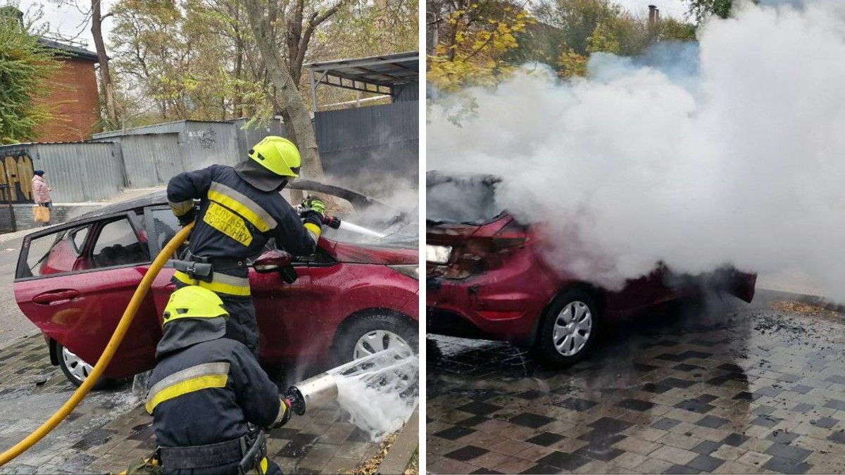 В Днепре на проспекте Поля горел Ford