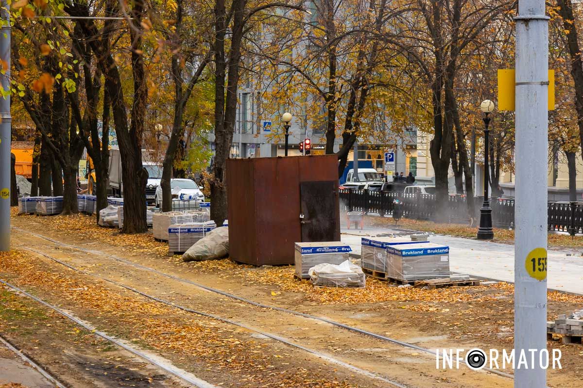Как в Днепре по проспекту Яворницкого продвигается обновление бульварной зоны и пешеходных переходов 1