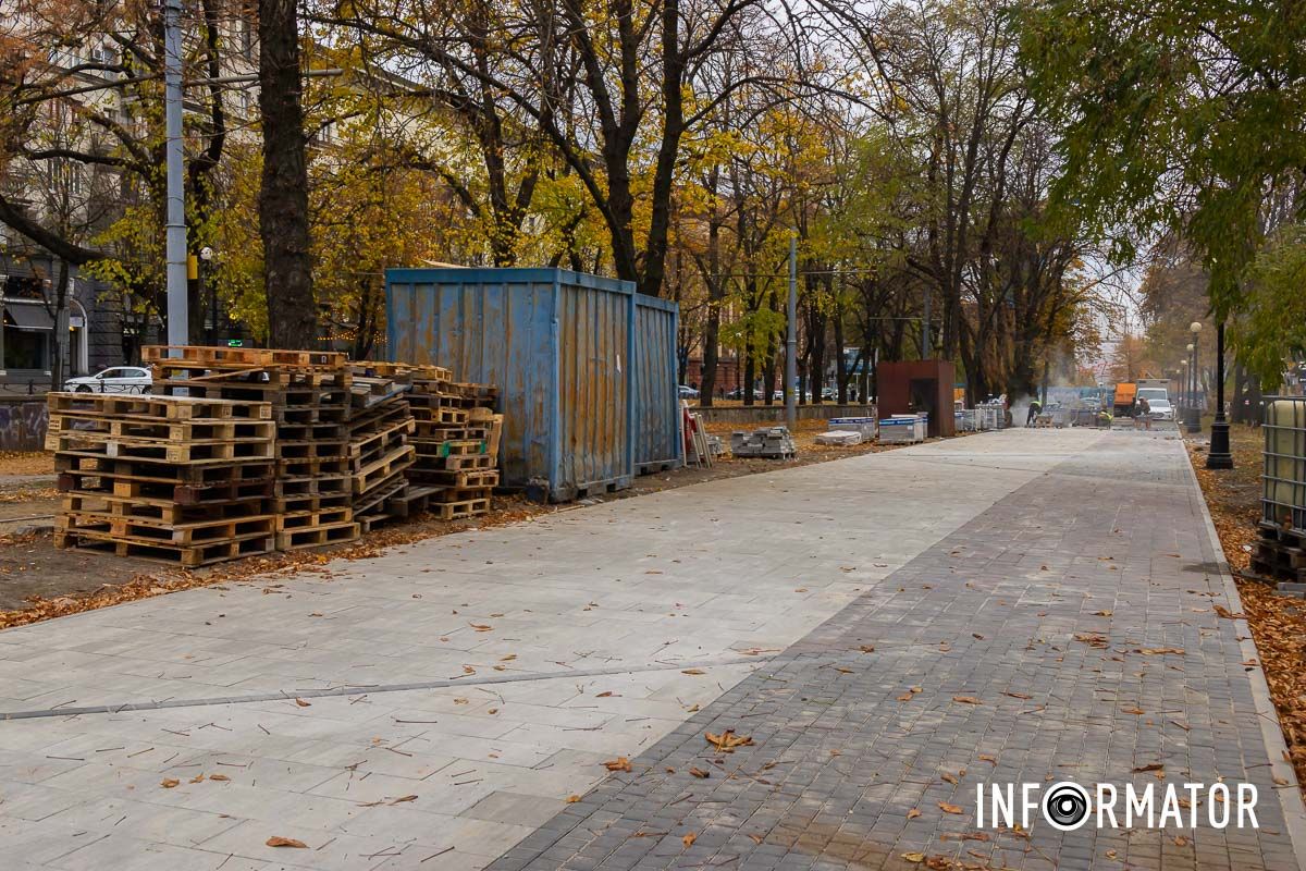 Как в Днепре по проспекту Яворницкого продвигается обновление бульварной зоны и пешеходных переходов 4