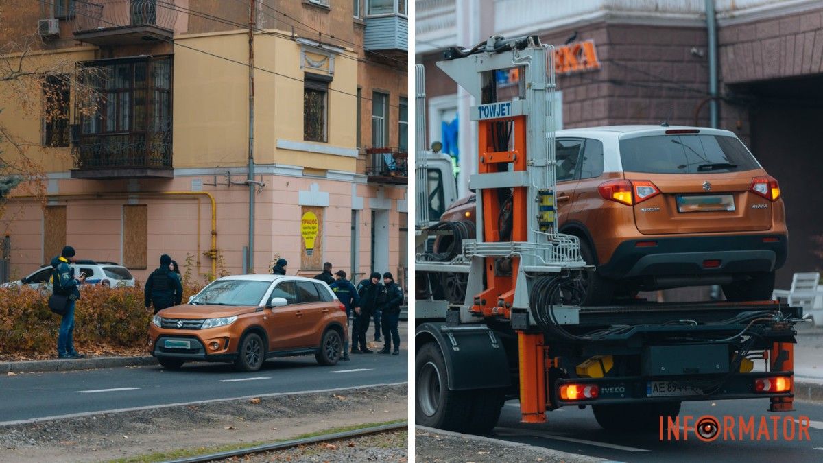 На Соборній площі у Дніпрі водії кидають авто на смузі для автобусів та велосипедистів: машини забирає евакуатор