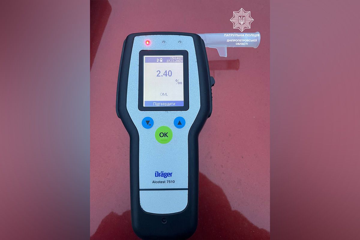 Водителя проверили на «Драгере». Результат – 2,40 промилле алкоголя в крови