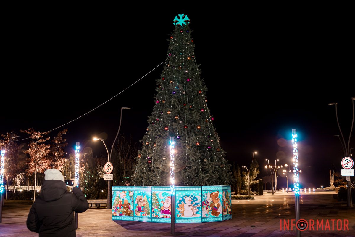 Праздничная атмосфера В Днепре в Прибрежном сквере установили новогоднюю елку: как она выглядит 13