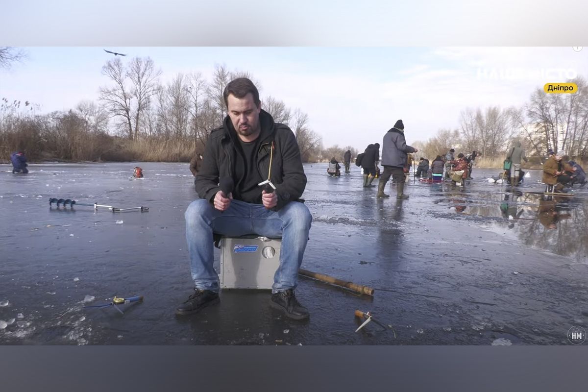 Съемка материала о зимней рыбалке Съемка материала о зимней рыбалке