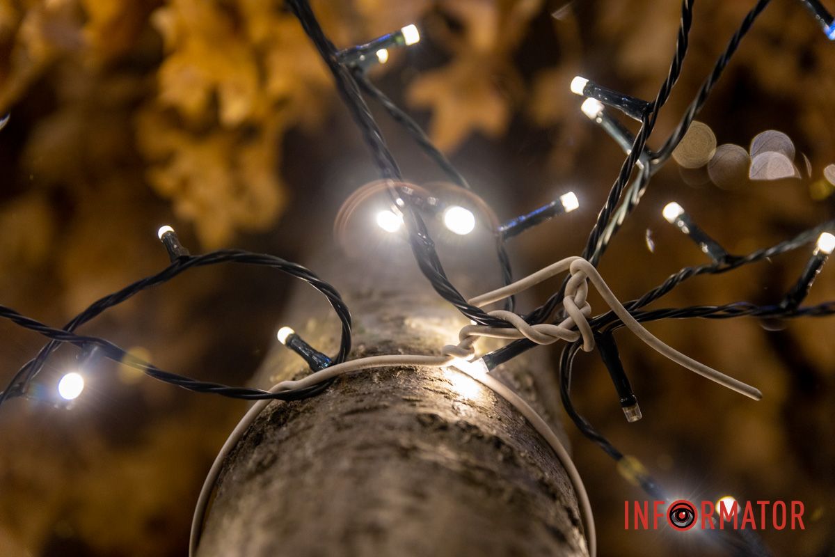 Огромный Санта Клаус и гирлянды на деревьях: как выглядит улица Яворницкого в Днепре 22