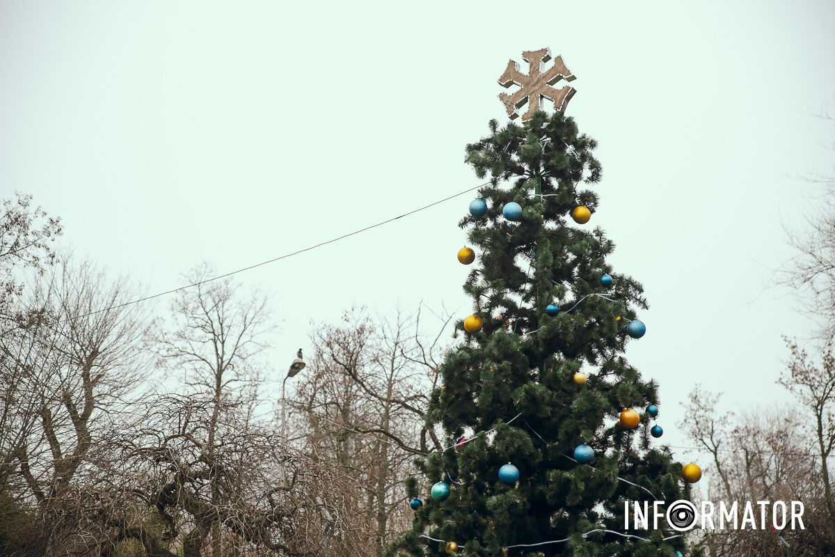 У Дніпрі у Новокодацькому парку встановили новорічну ялинку та урочисто її відкрили 8