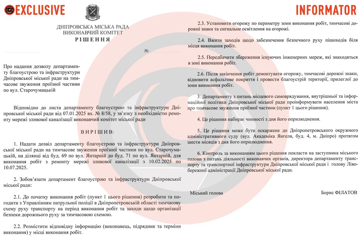 Проєкт рішення Дніпровської міської ради Проєкт рішення Дніпровської міської ради