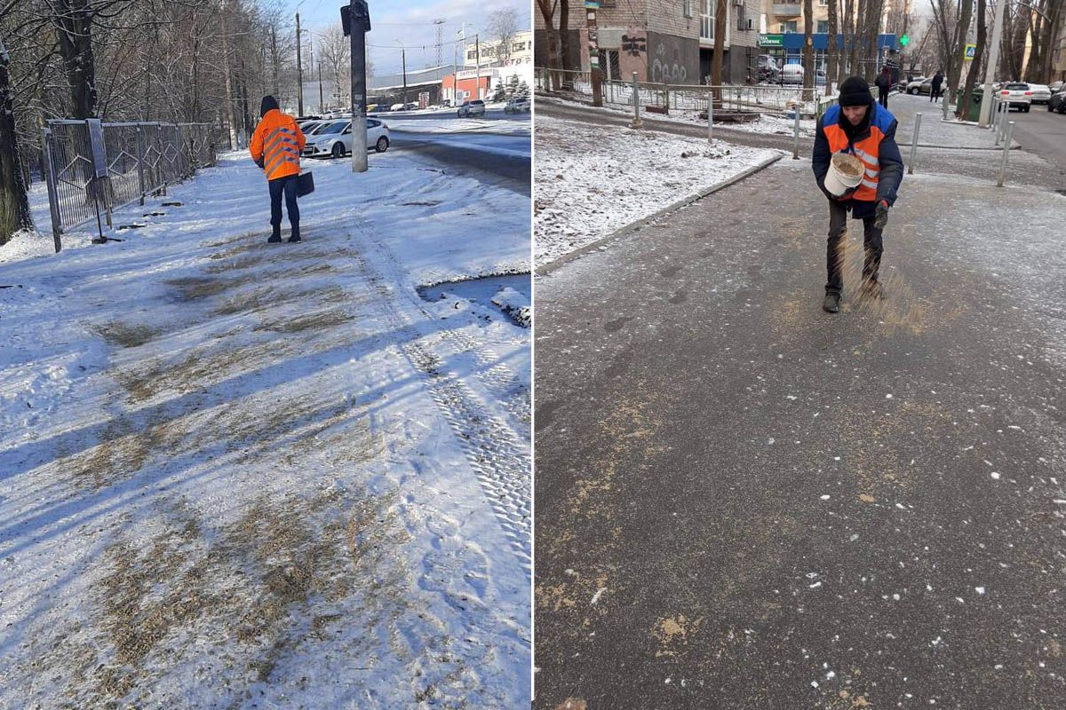 Станом на 9:40 на вулицях з ночі працював 21 піскорозкидувач, 12 одиниць мінітехніки для очищення тротуарів та три навантажувачі