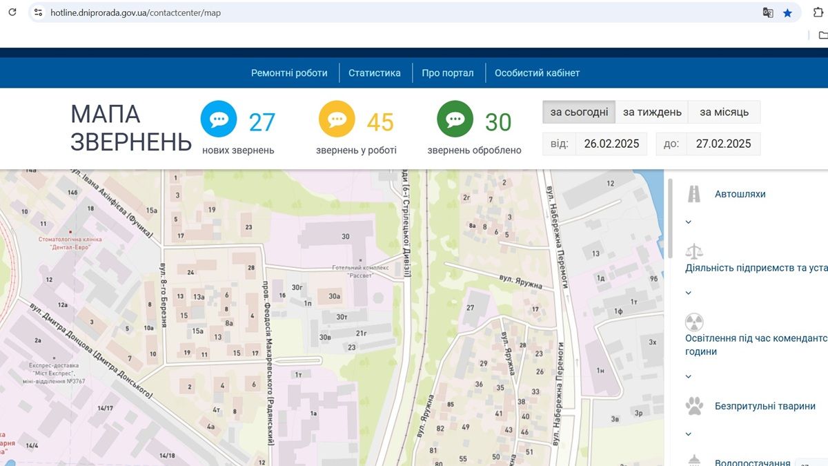 Заявок до контакт-центру міської ради, станом на 16:35, не надходило