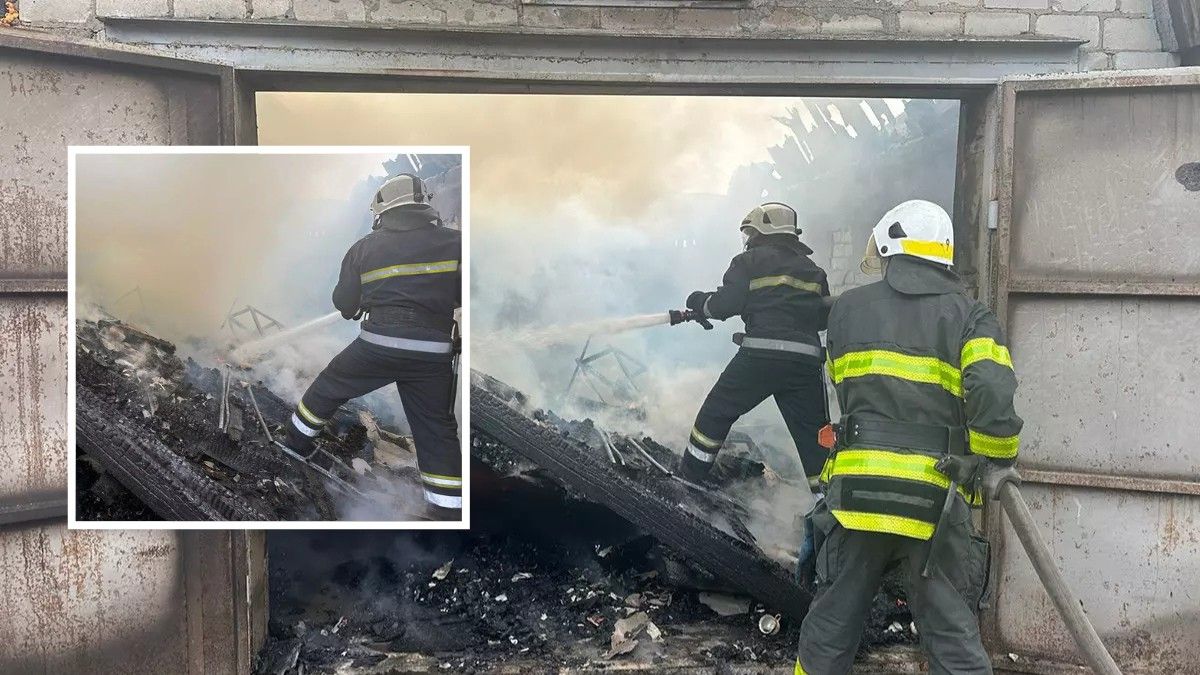 В Днепропетровской области горел гаражный бокс с авто внутри