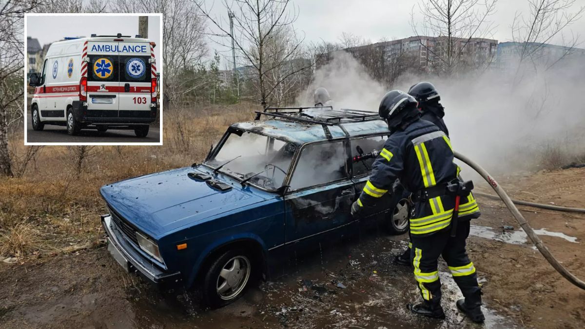 В Днепровском районе загорелся ВАЗ: водителя госпитализировали