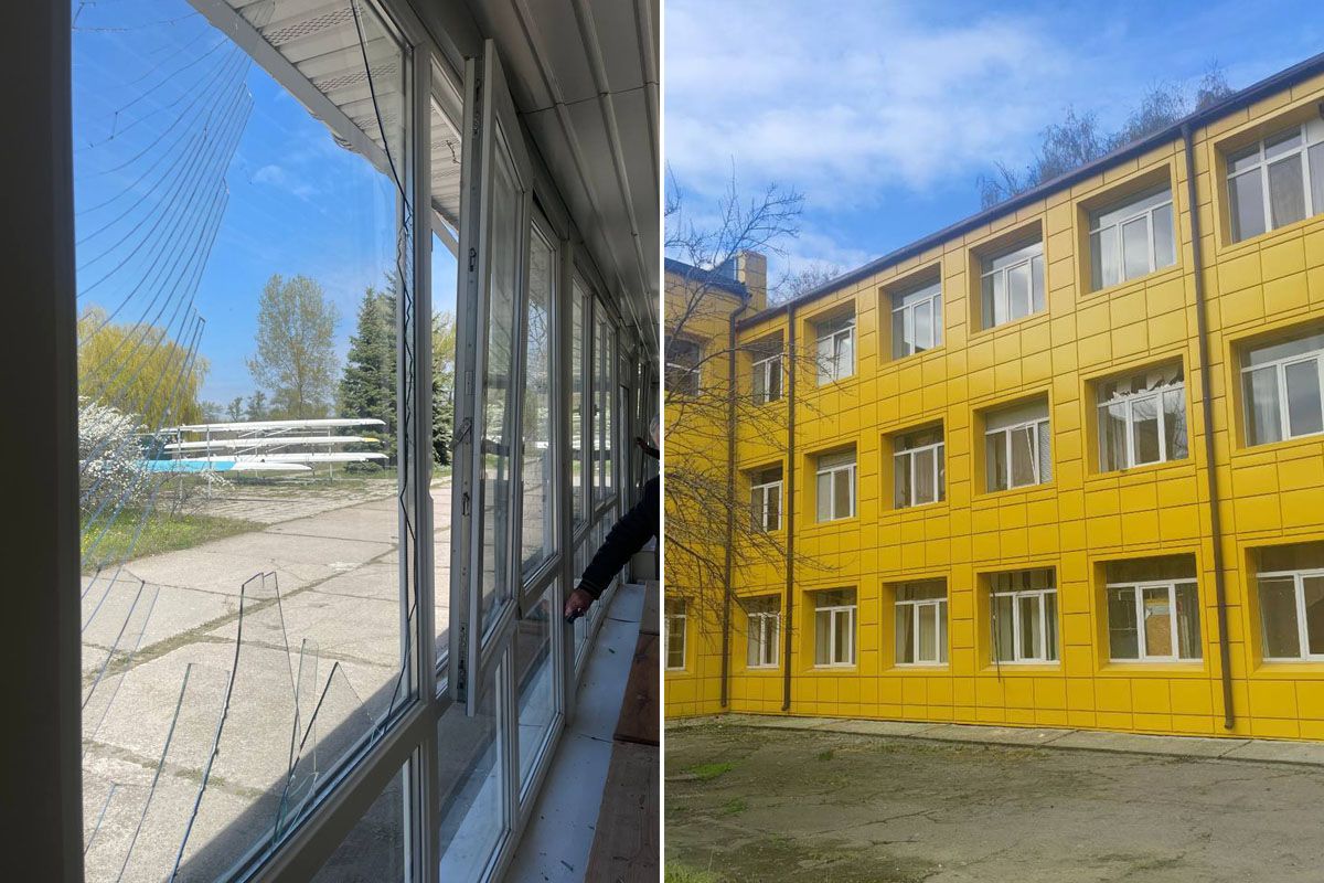 Разом вибито понад 90 вікон, пошкоджено двері, стелю та покрівлю