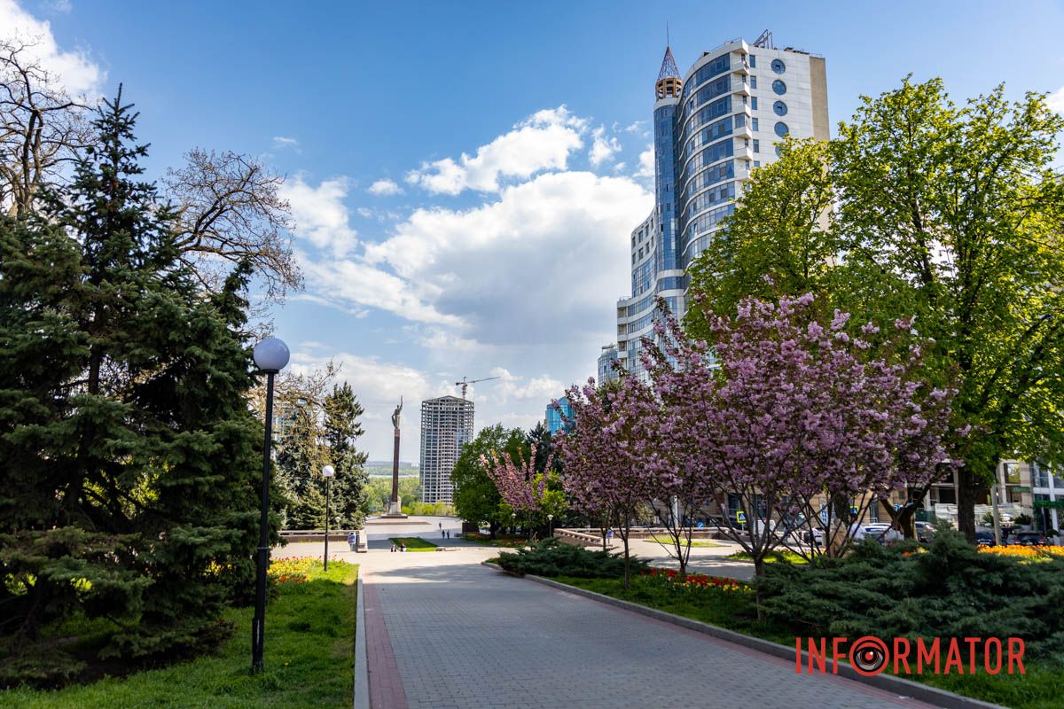 Розовый небосклон сакур Весенняя магия в Днепре: сакуры, тюльпаны и каштаны расцвели на проспекте Яворницкого 27