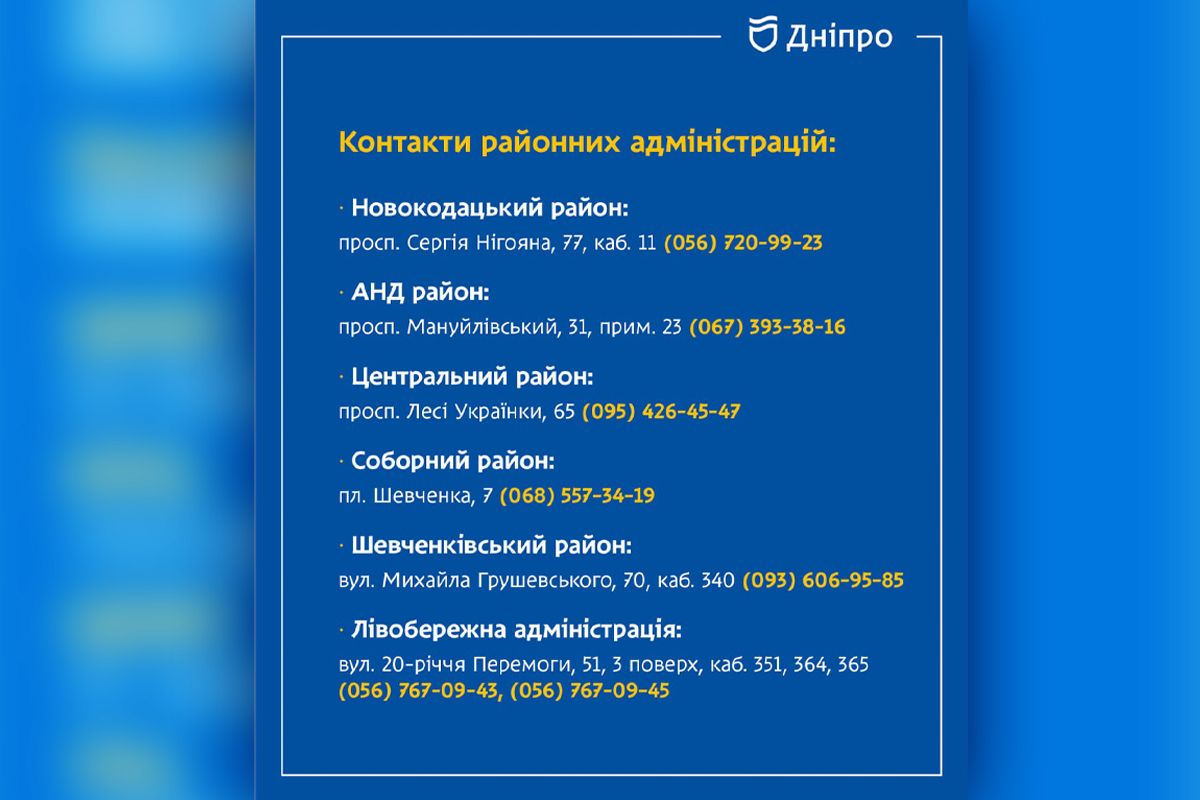 Районні адміністрації Дніпра Районні адміністрації Дніпра