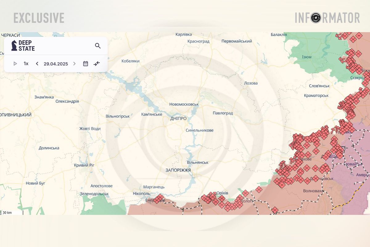 DeepState: ворог наближається до Дніпропетровської області з кількох напрямків DeepState: ворог наближається до Дніпропетровської області з кількох напрямків