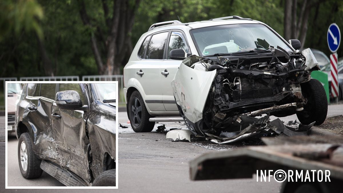 В Днепре на Набережной Заводской столкнулись Hyundai и Toyota Land Cruiser