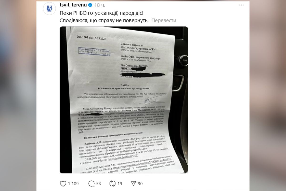 "Я не Буряченко, понятно вам?": на блогере Алхим из Днепра нардепка от "Голоса" подала обращение в СБУ 3