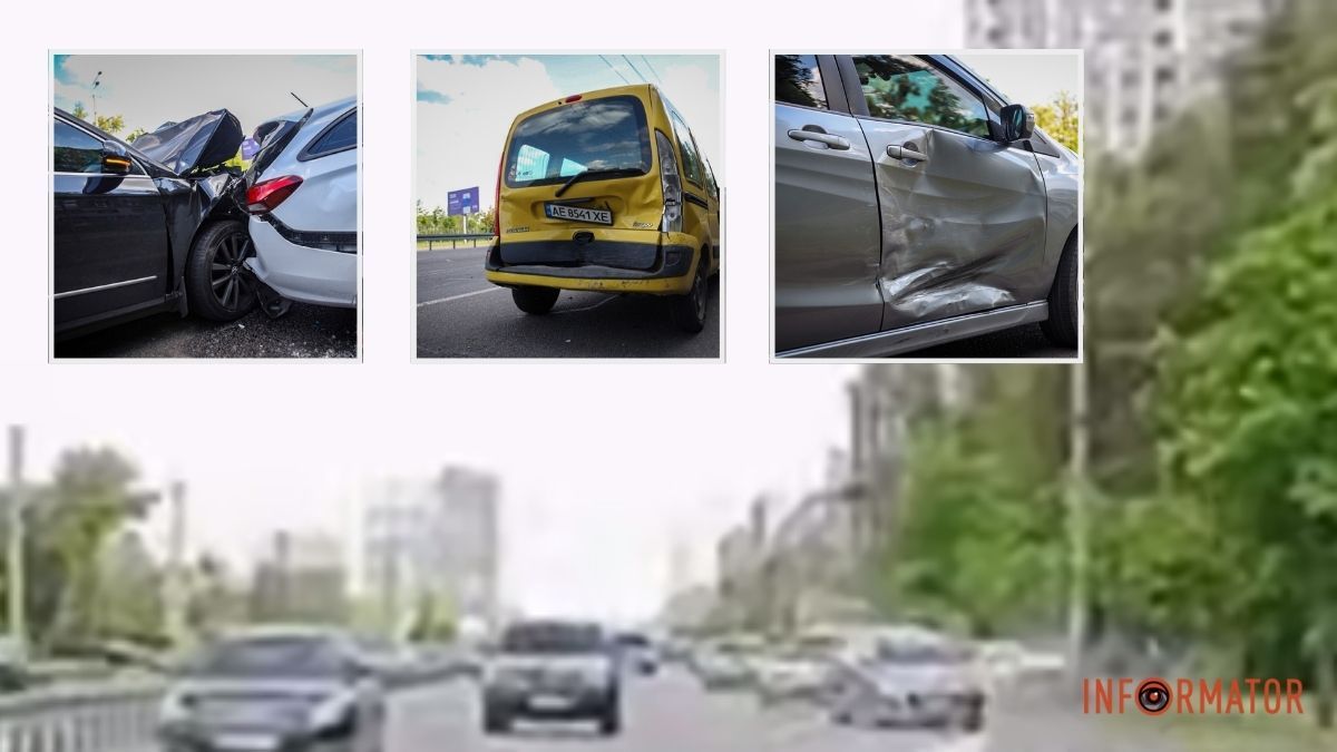 Кадры с видеорегистратора: в Днепре на Набережной Победы Volkswagen протаранил несколько автомобилей на скорости