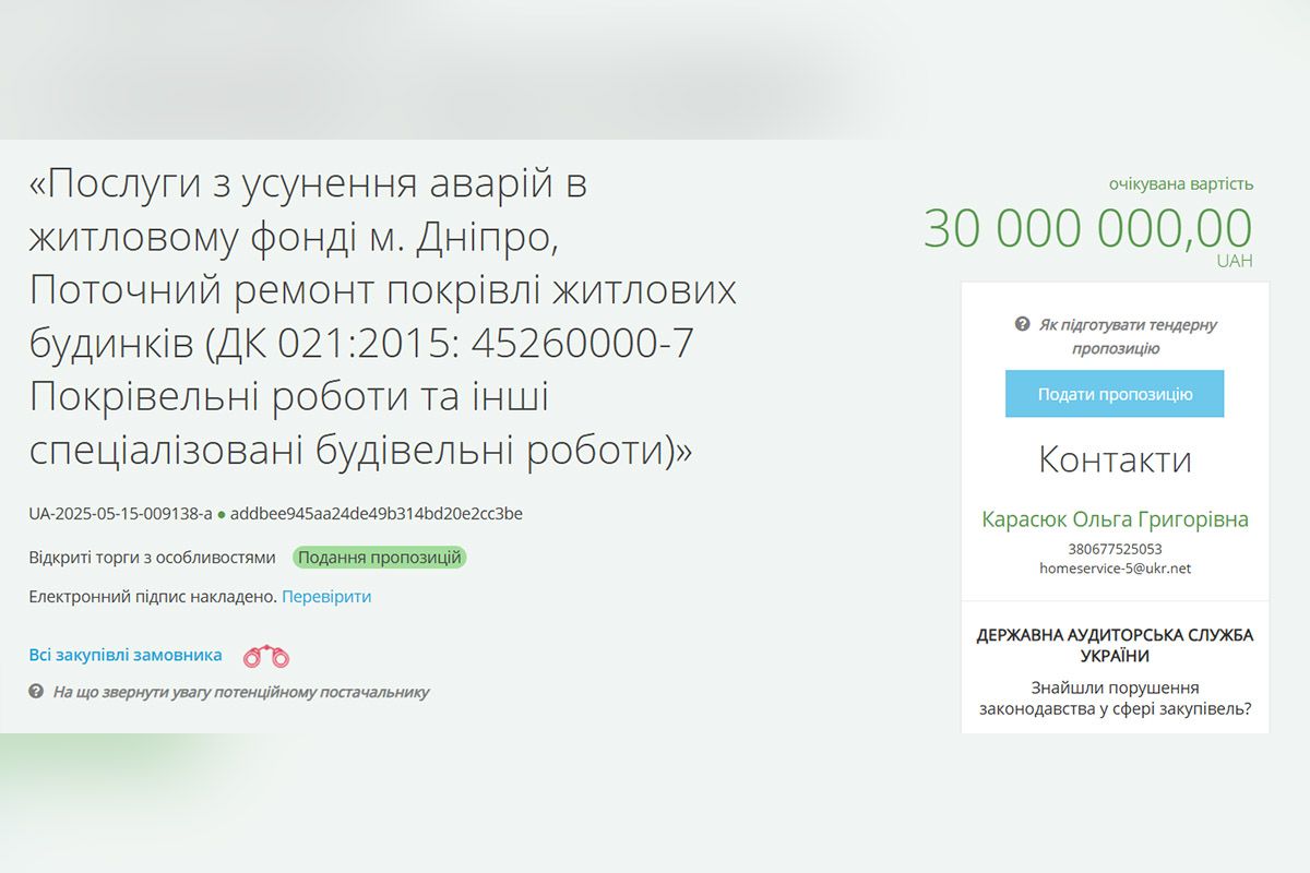 Тендерное предложение к ремонту кровель