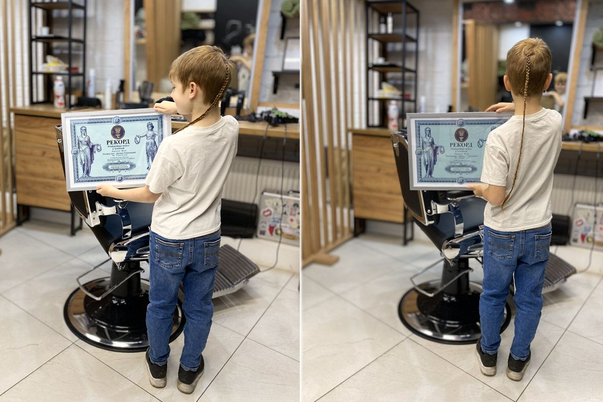 Его установил 8-летний сын днепровского рекордсмена Книги рекордов Гиннеса Дмитрия Грунского - Демид