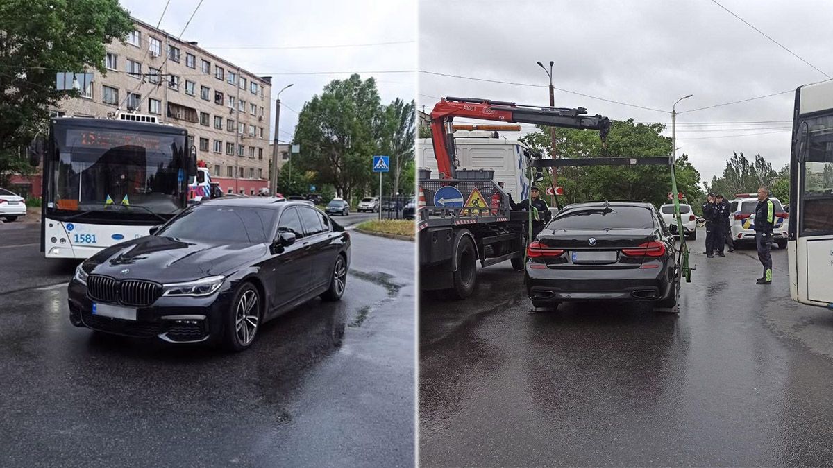 У Дніпрі водій BMW заблокував рух тролейбуса: що сталося з автівкою