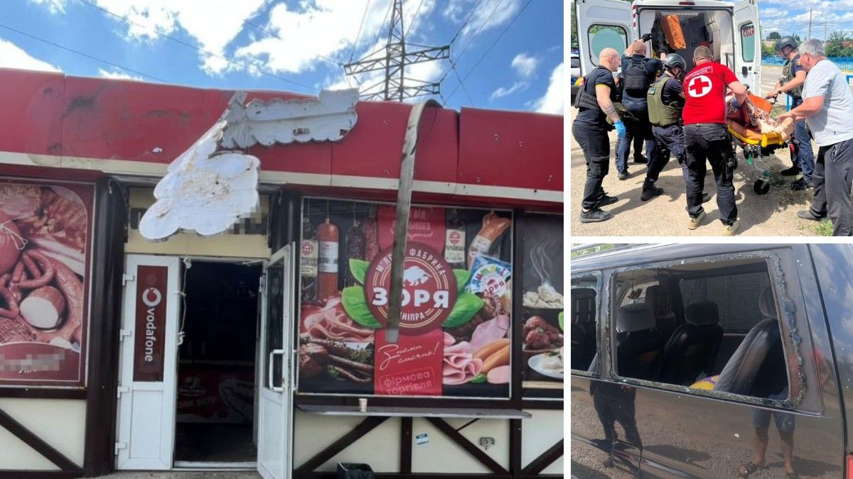 Війська рф вдарили по продуктовому магазину у Нікополі: постраждали четверо людей