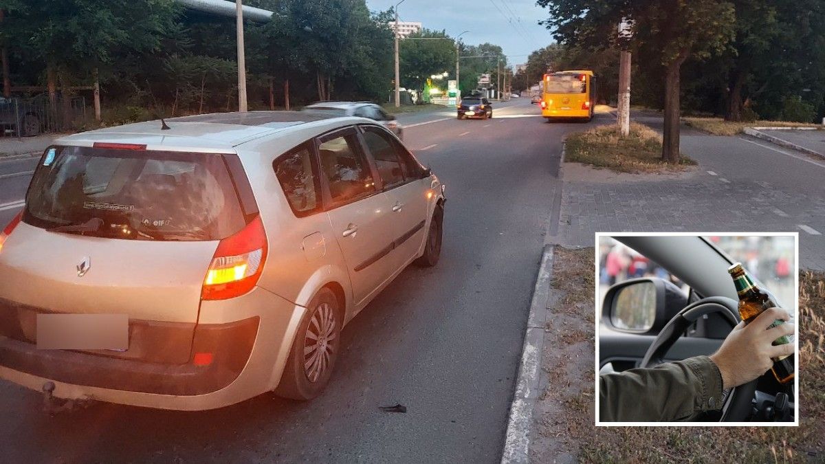 У Дніпрі п'яний водій Renault зіштовхнувся з автобусом Man