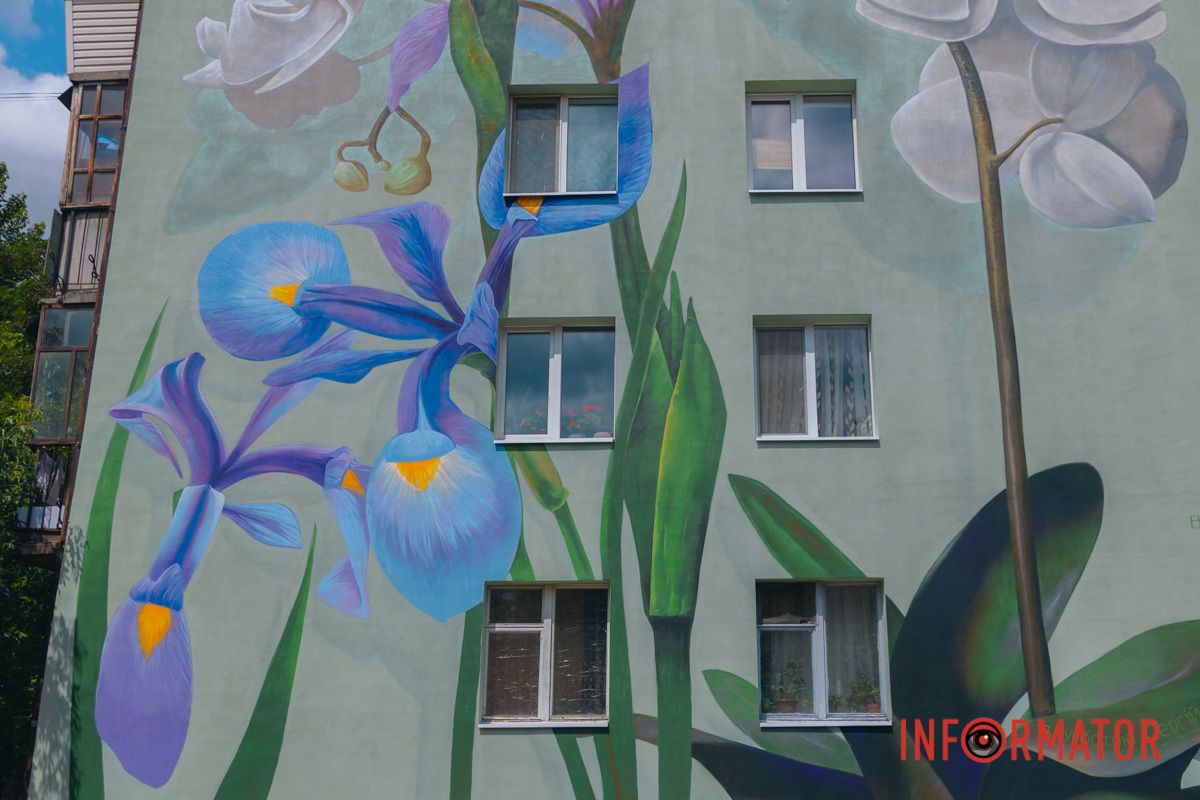 У Дніпрі на вулиці Квітки Цісик ще один будинок прикрашає мурал 16