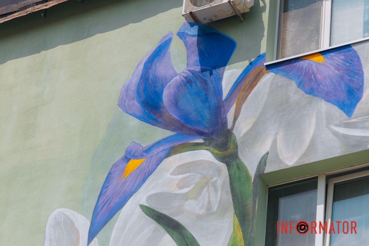 У Дніпрі на вулиці Квітки Цісик ще один будинок прикрашає мурал 12