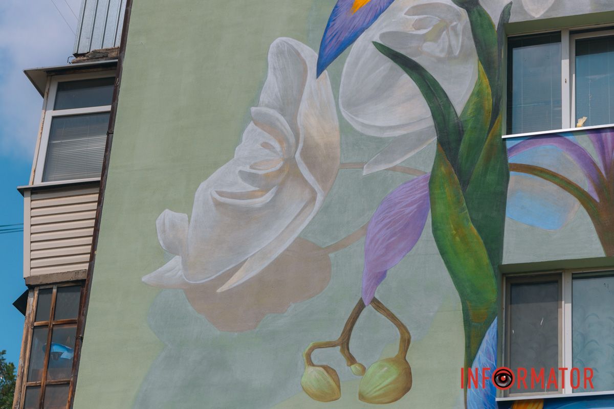 У Дніпрі на вулиці Квітки Цісик ще один будинок прикрашає мурал 7