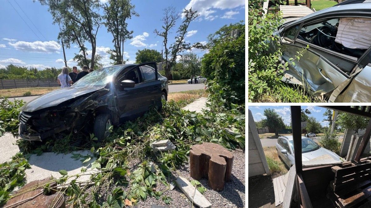 У Кривому Розі Volkswagen та Citroen врізались у паркан будинку: постраждали водії