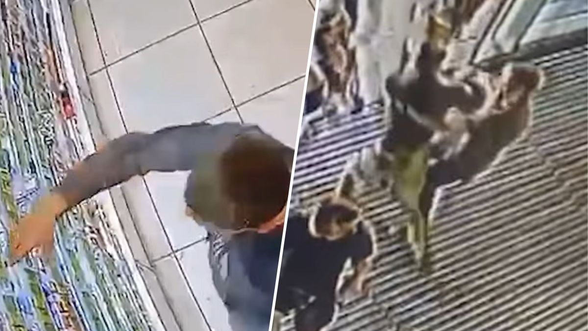 У Дніпрі чоловік намагався вкрасти парфуми з магазину, але довелося тікати від продавців: відео переслідування з камер