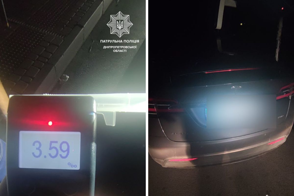 Водія Tesla зупинили в комендантську годину Водія Tesla зупинили в комендантську годину