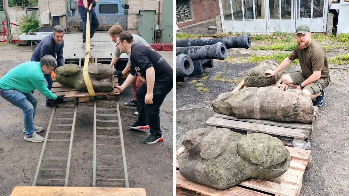До Дніпра евакуювали кам'яних баб зі сходу Дніпропетровської області