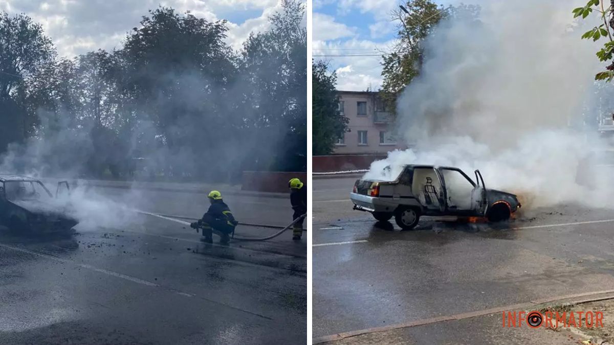 Огонь охватил моторный отсек и салон: в Кривом Роге посреди улицы занялся ЗАЗ