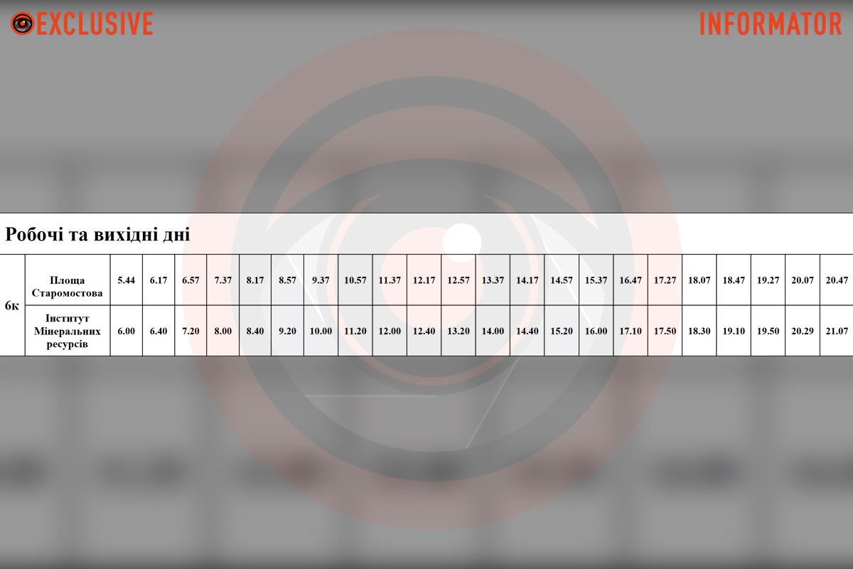 Расписание автобуса