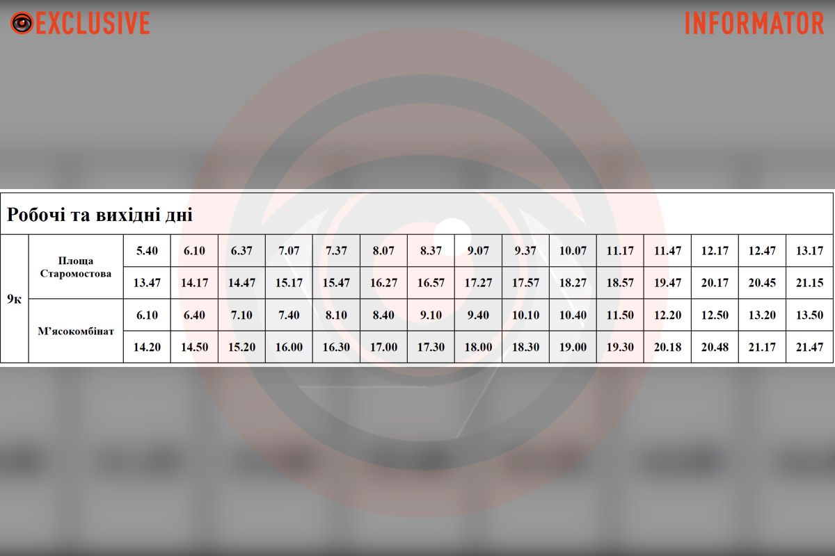 Расписание автобуса