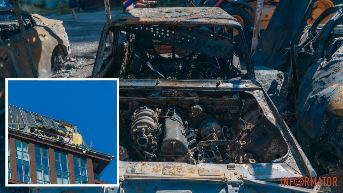 Знищені авто, потрощений 26-поверховий ЖК: як виглядають місця «прильотів» 26 липня у Дніпрі