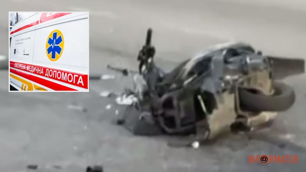 В Днепре на Солнечной Набережной Audi не разминулась с мопедом: водитель двухколесного в больнице